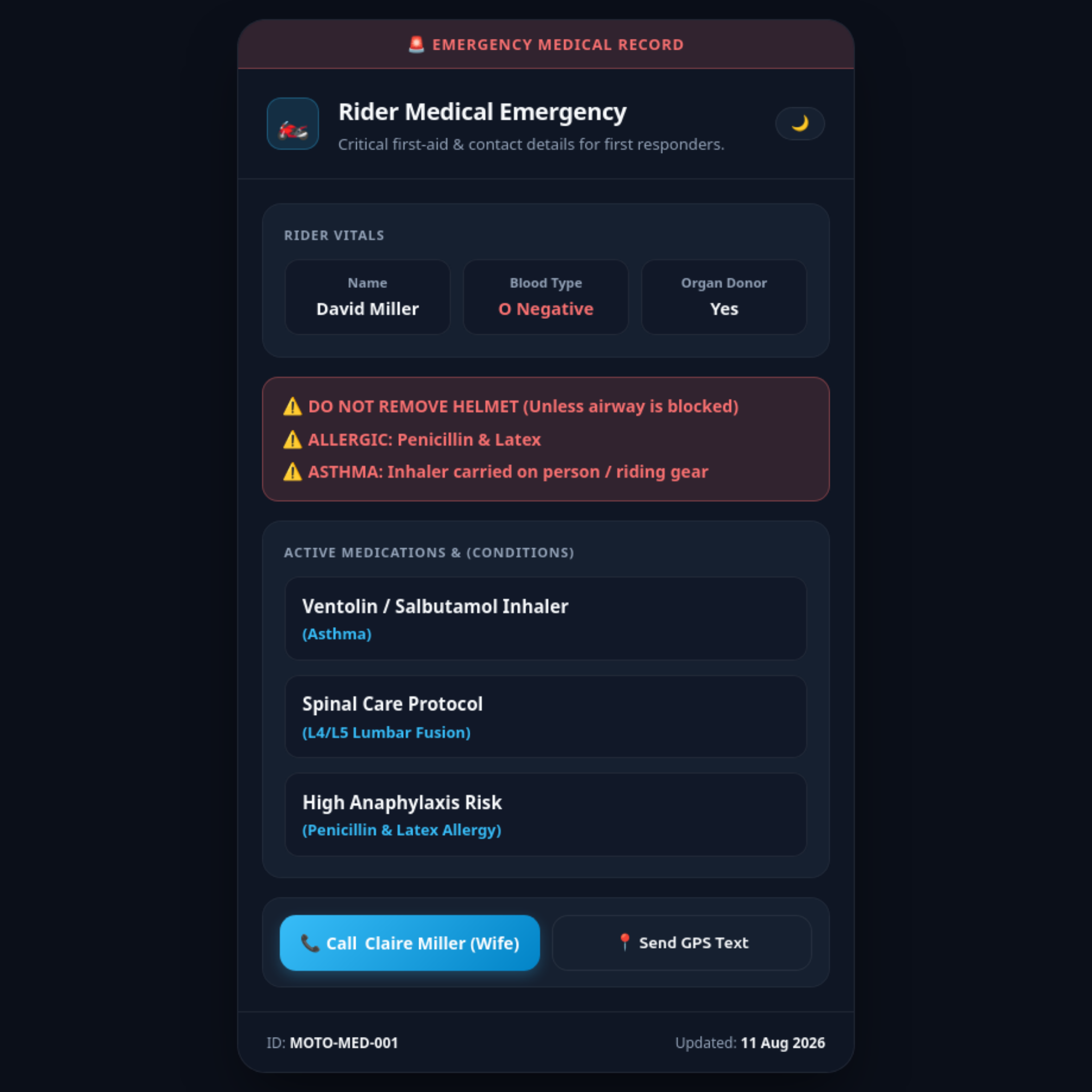 Rider Profile